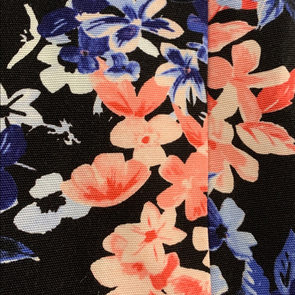 Talbots Black A-Line Lined Skirt with Blue and Pink Floral - Picture 12 of 13
